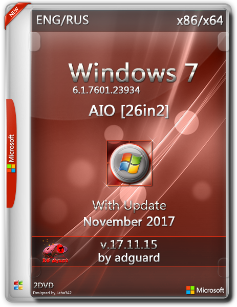 WINDOWS 7 SP1 WITH UPDATE [7601.23934] X86/X64 AIO [26IN2] ADGUARD V17.11.15