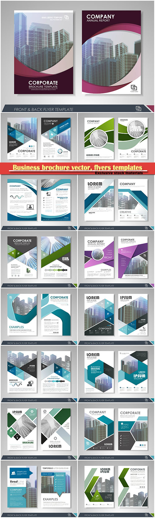 Business brochure vector, flyers templates, report cover design # 84