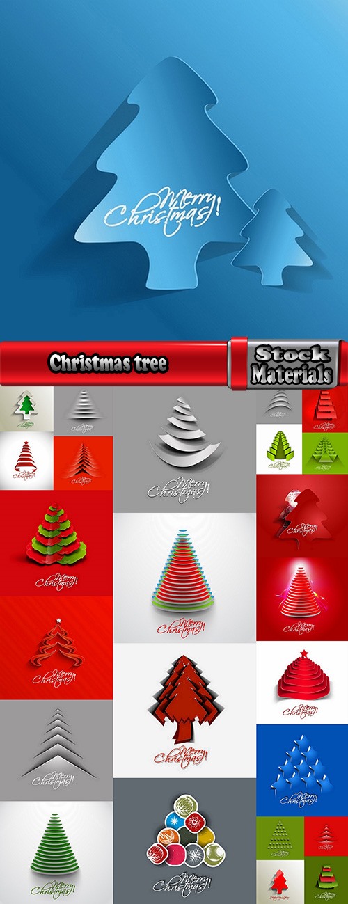 Christmas tree logo flyer banner card christmas new year background 2-25 EPS