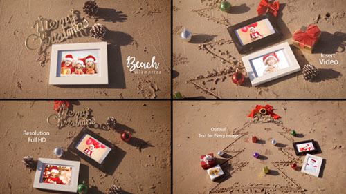 Christmas Photo Frame On Thee Beach - Project for After Effects (Videohive)