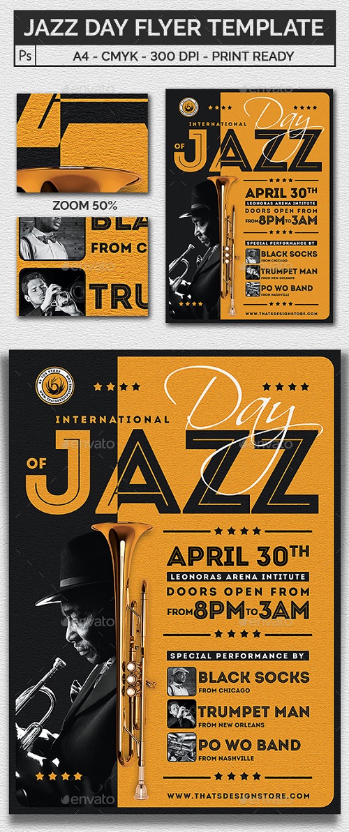 Jazz Day Flyer Template 20967287