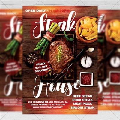 Food A5 Template - Steak House Flyer