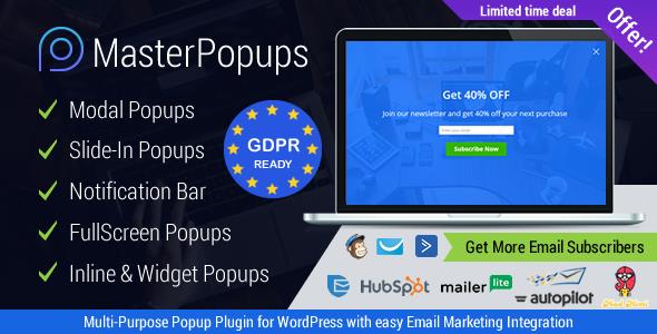 CodeCanyon - Master Popups v2.4.3 - WordPress Popup Plugin for Email Subscription