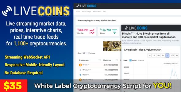 CodeCanyon - LiveCoins v2.2.3 - Real time Cryptocurrency Prices, Market Cap, Charts & More + FREE...