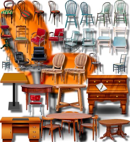Клип-арты картинки - Столы и стулья