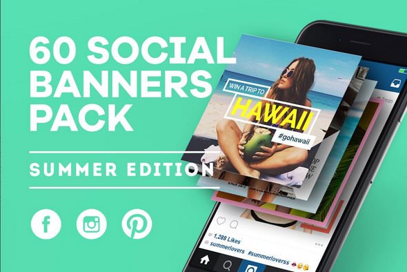 CreativeMarket - Social Media Summer Banner Templates 3490612