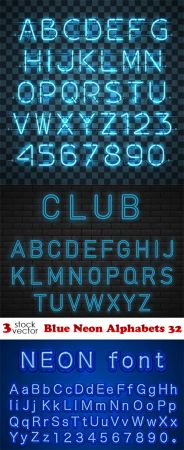 Vectors - Blue Neon Alphabets 32