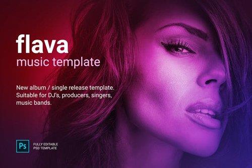 Flava - Music album  single promo site template