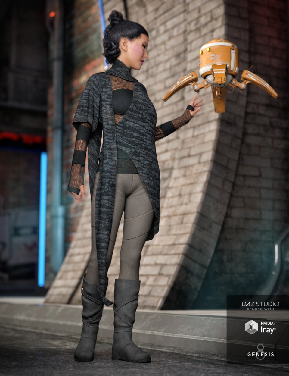 dForce Dystopian Future Outfit for Genesis 8 Female(s)