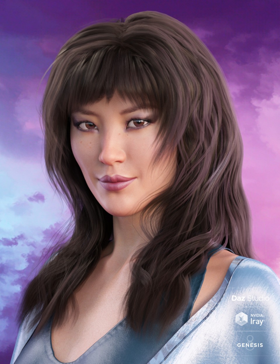 Layered Fringe Hair for Genesis 3 and 8 Female(s)