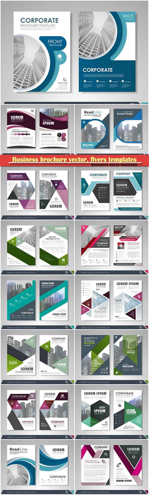 Business brochure vector, flyers templates, report cover design # 88