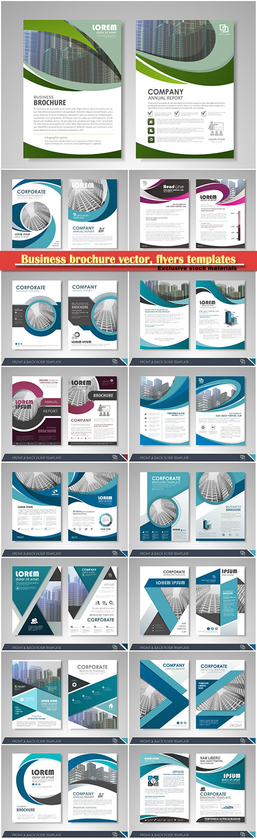 Business brochure vector, flyers templates, report cover design # 92