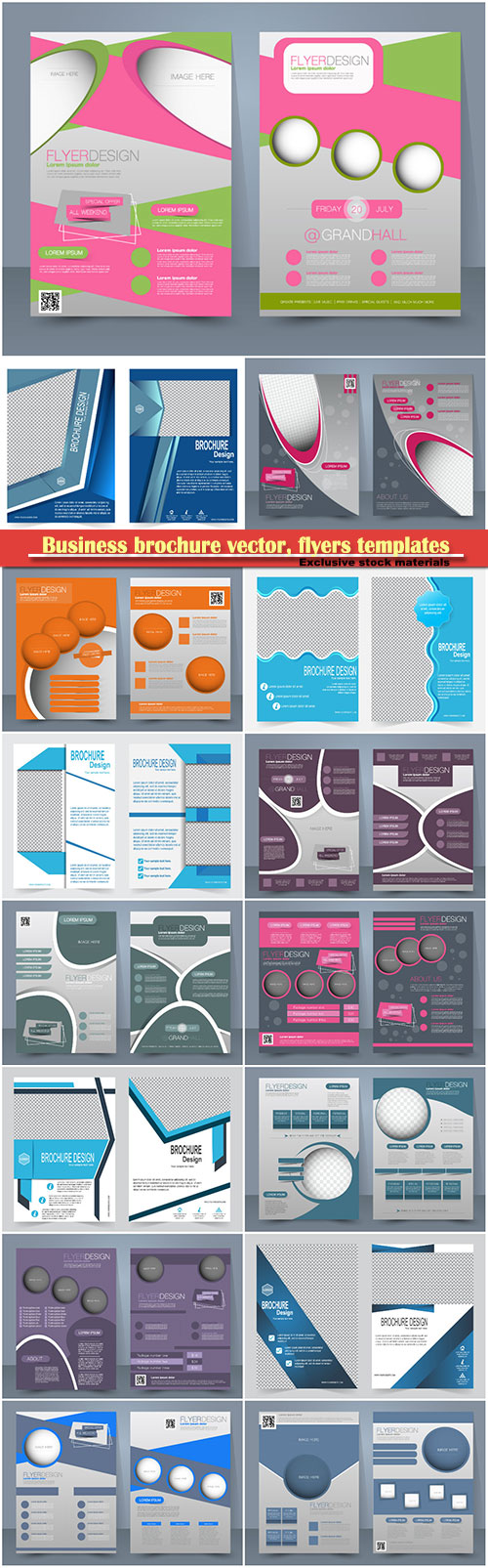 Business brochure vector, flyers templates, report cover design # 95